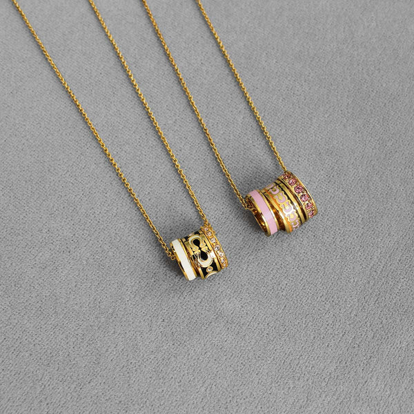 Farbig glasierte dreifarbige Ringkette 