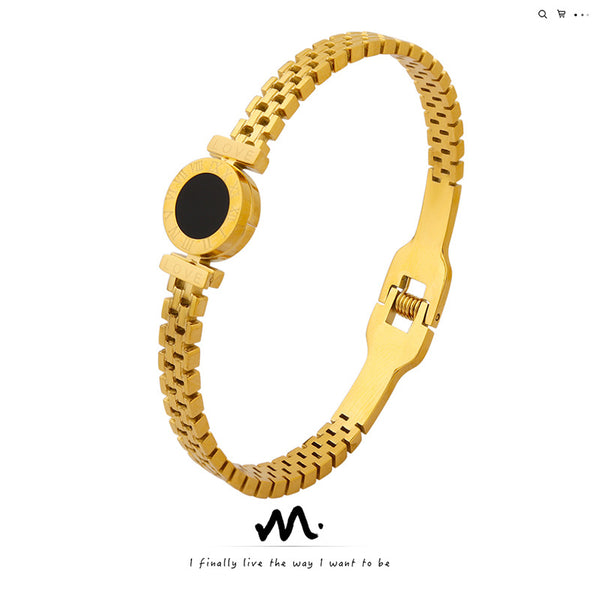 Non-slip Bracelet Titanium Steel Plated with 18K Gold