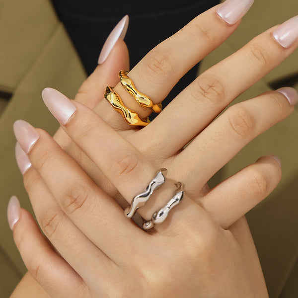 Geometric Line Open Ring