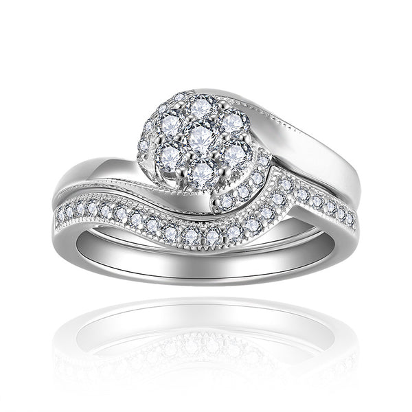 Retro Diamant Schneeflocke Moissanite Ring Set 
