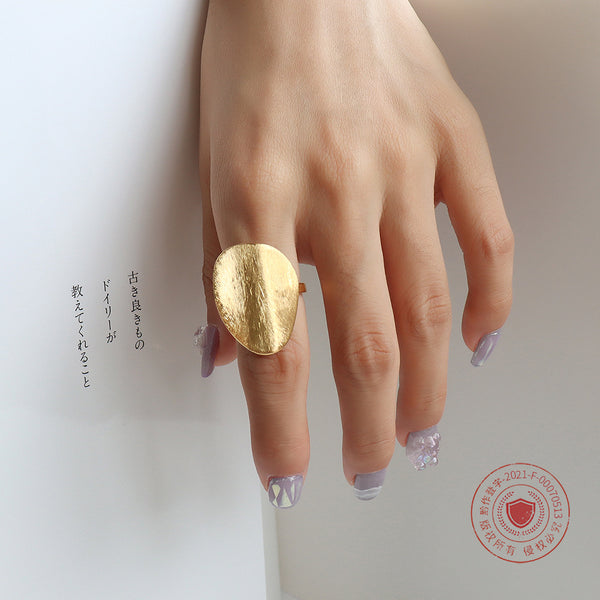 Irregular Brushed Matte Ring Titanium Steel