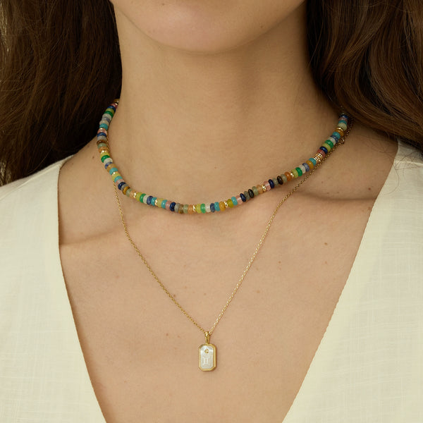 Rainbow Guardian Beaded Necklace Dopamine Light Luxury Niche New Necklace Female