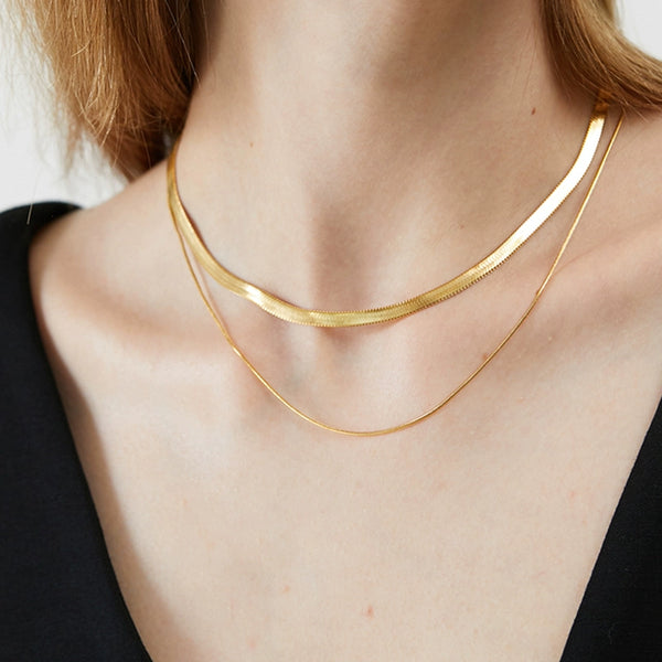 Necklace female stacked snake bone chain double summer collarbone chain