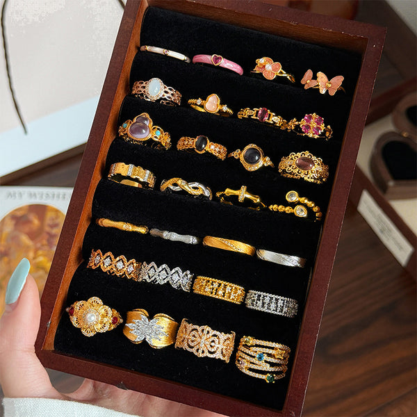 Fashion exquisite temperament versatile ring female design high sense retro style