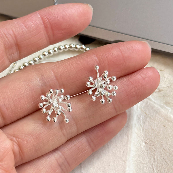 925 sterling silver fireworks stud earrings female minimalist