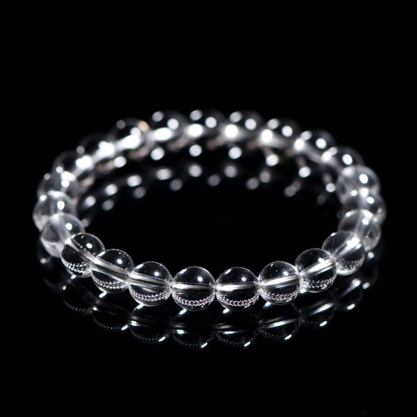 Natural Donghai round bead white crystal bracelet, old mine white crystal bracelet.