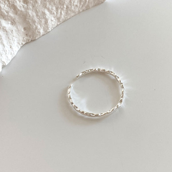 Ring Women's s925 Sterling Silver Delicate Textured Joint Ring