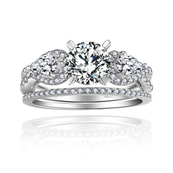 Round 1 Carat Moissanite Ring Set-