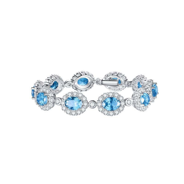 Natural Topaz Egg-Shaped Surround Bracelet