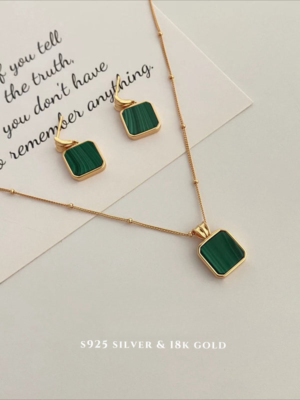 · Malachite square brand · Temperament charm · Chain length 40 + 5cm