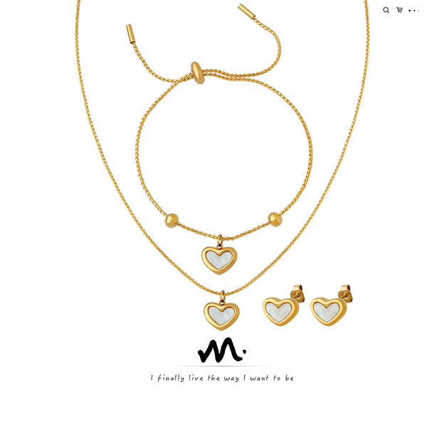 Heart Shell Style Women's Necklace Titanium Steel