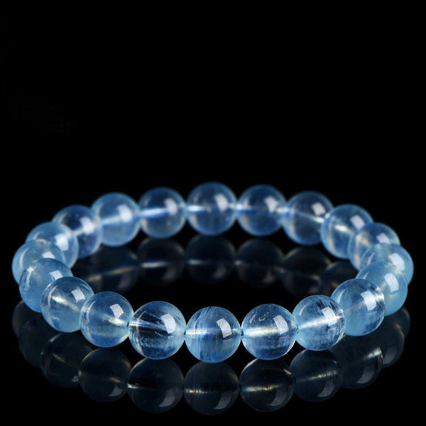 Natural aquamarine loose beads, round beads DIY handmade jewelry beads